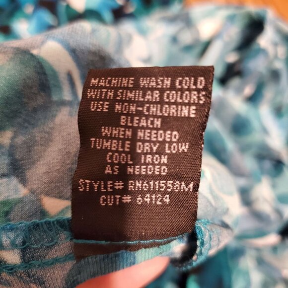 Connected Apparel Womens Blue/Teal Abstract Print Dress Size 8 NWT - Picture 10 of 11